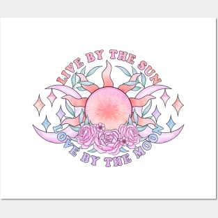 Live by the sun love by the moon triple moon design Posters and Art